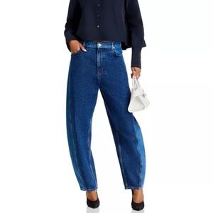 NWT Derek Lam 10 Crosby Denise Color Blocked High Rise Barrel Jeans Skyler Multi